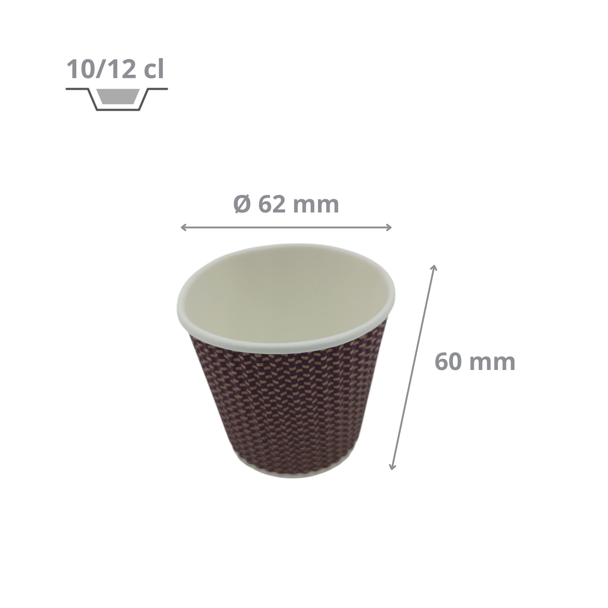 Gobelet en carton marron ondulé à double paroi 10/12 cl 4 oz